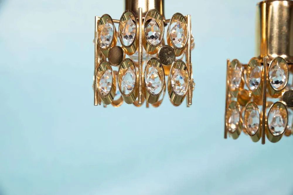 Vintage Palwa Hanglampen – Messing & Kristal. photo buy