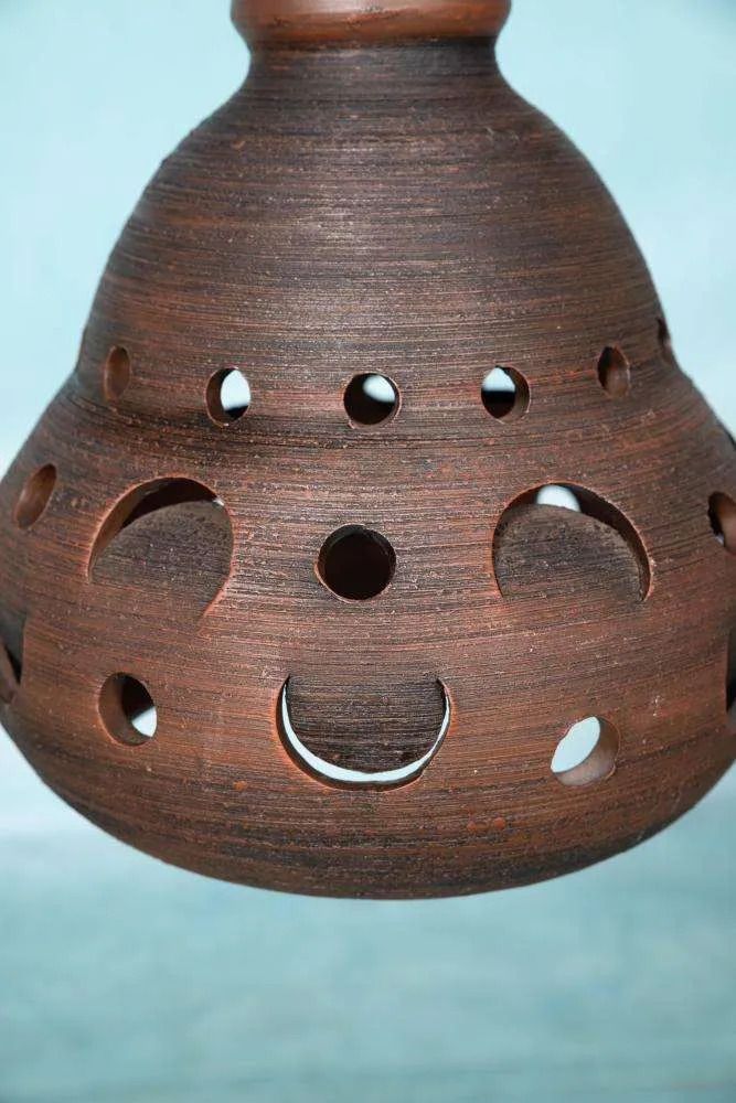 Japandi Keramische Hanglamp Ca. Jaren 1960/1970, Boho Vintage Lamp. photo Verlichting