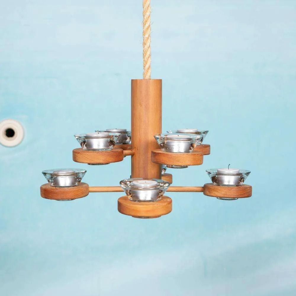 Bohemian Chandelier, Vintage Pine Nordic Chandelier photo furniture