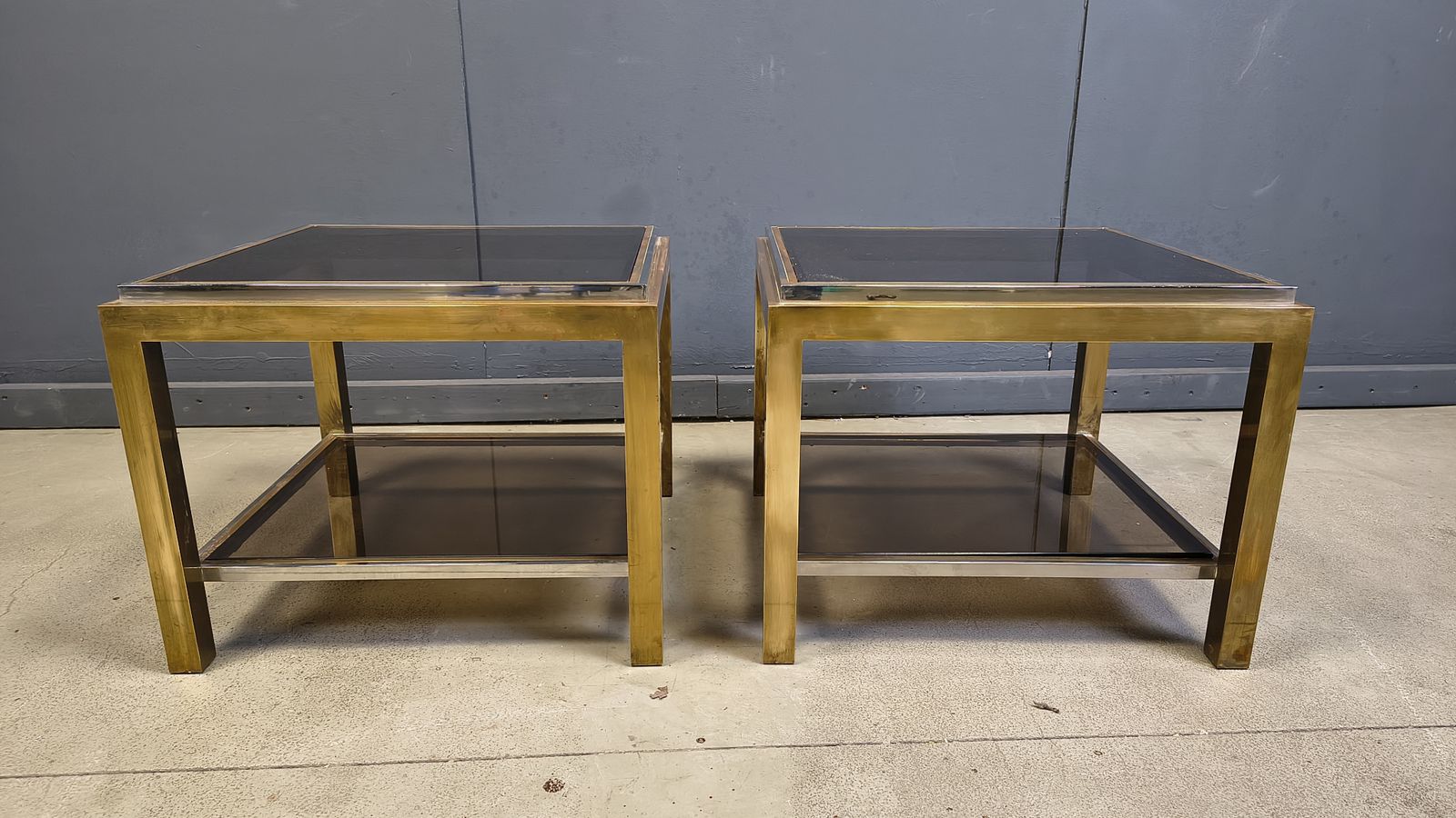 Pair Of Side Tables Byjean Charles, 1970s photo vintage