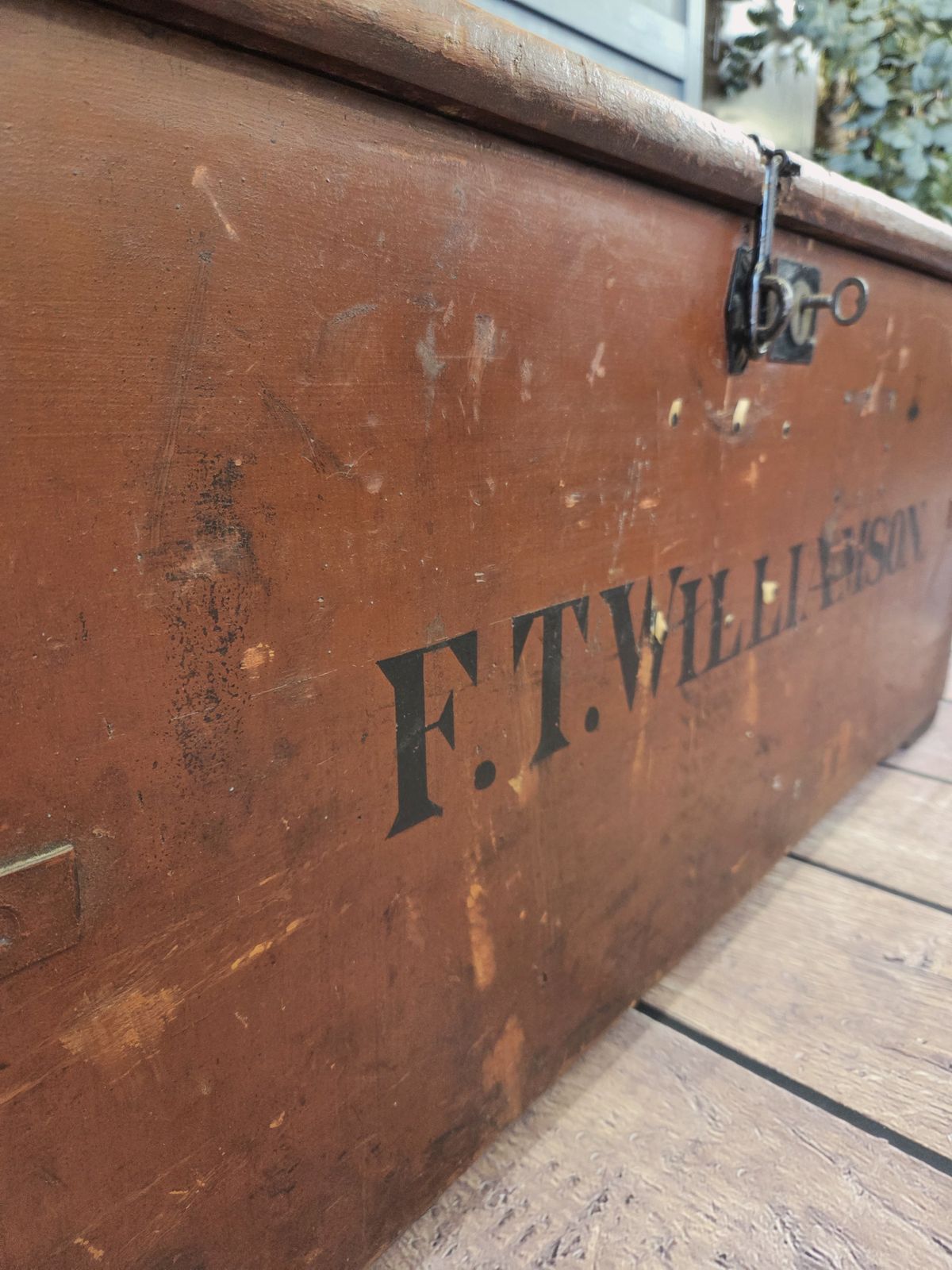 Early 20th Century Painted Pine Travel Chest photo Furniture