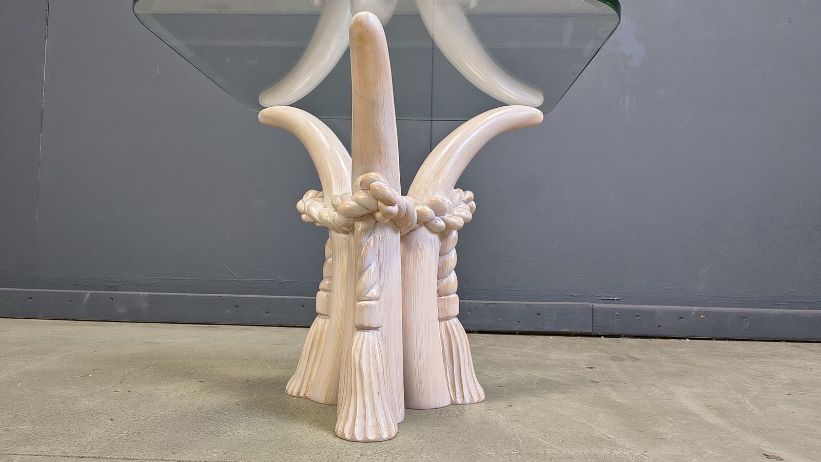 Vintage Faux Tusk Side Table By Sergio Longione, 1980s photo furniture