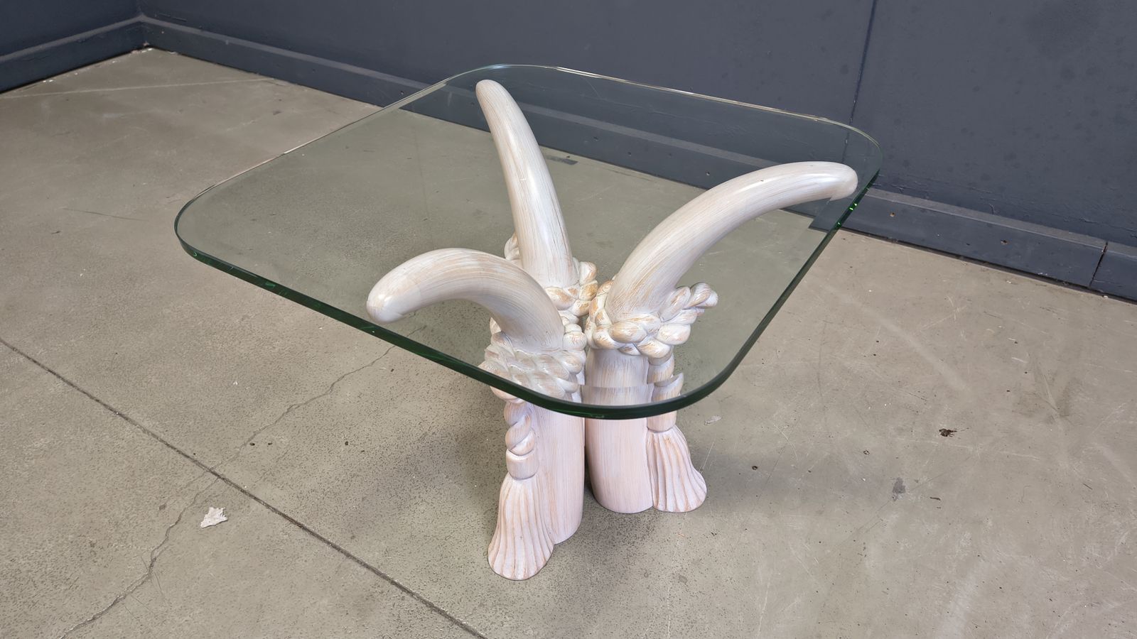 Vintage Faux Tusk Side Table By Sergio Longione, 1980s photo Furniture