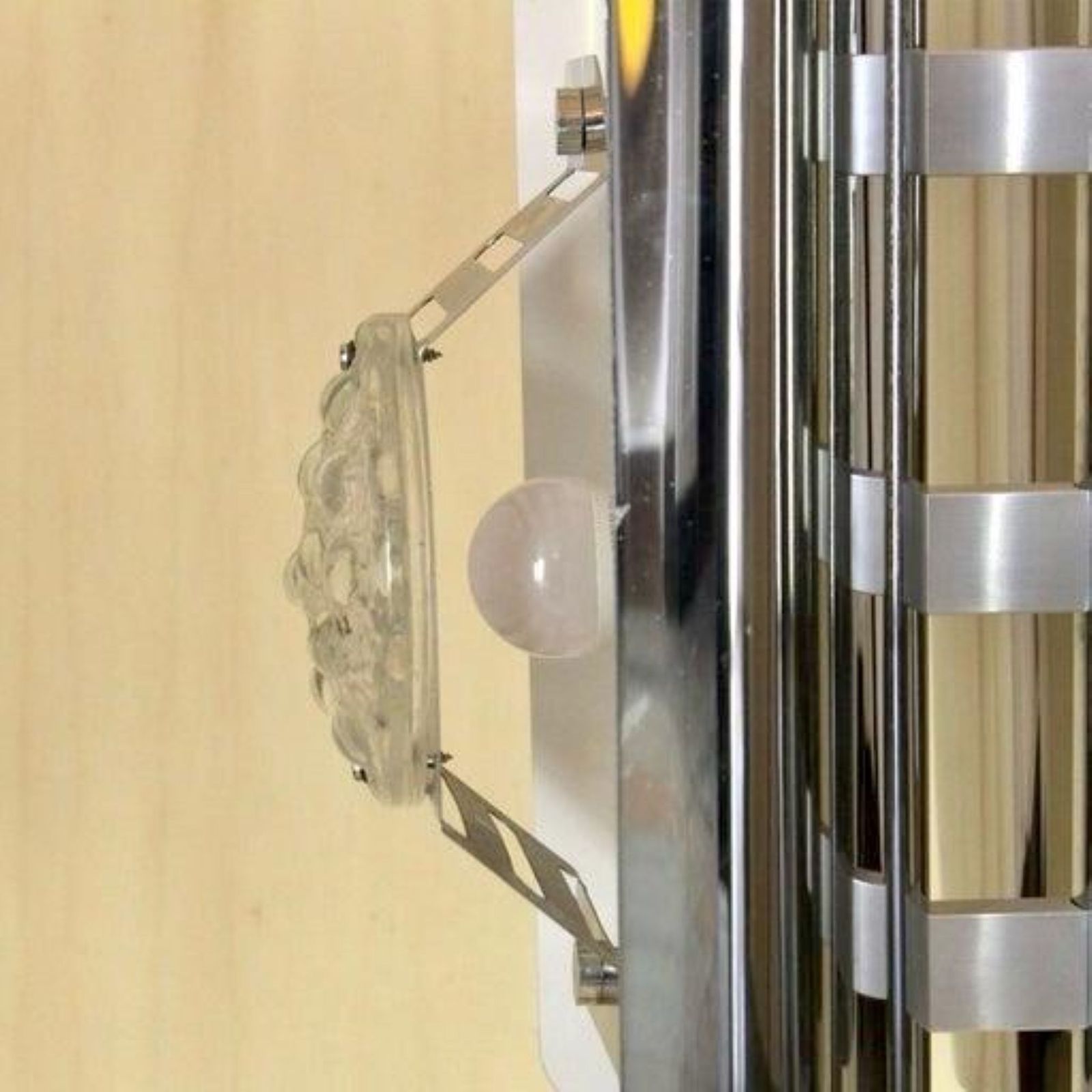 1970s Space Age Chromed Pendant Lamp By Av Mazzega, Murano Glass photo vinterior