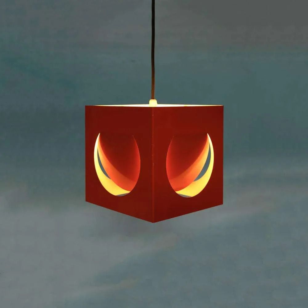 249.0 Space Age Fins Design Hanglamp, Ca. Jaren 1960 – Kubus, Stockmann Orno. photo