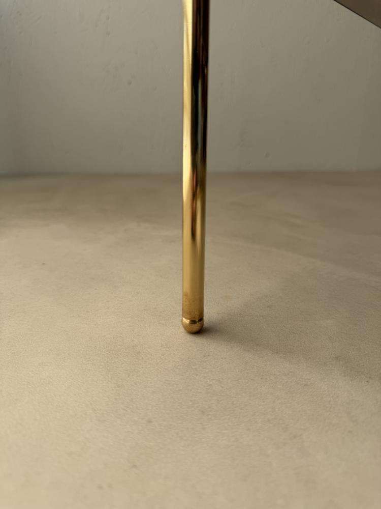 Vintage Smoked Glass Brass Side Table From The 1970s photo vintage