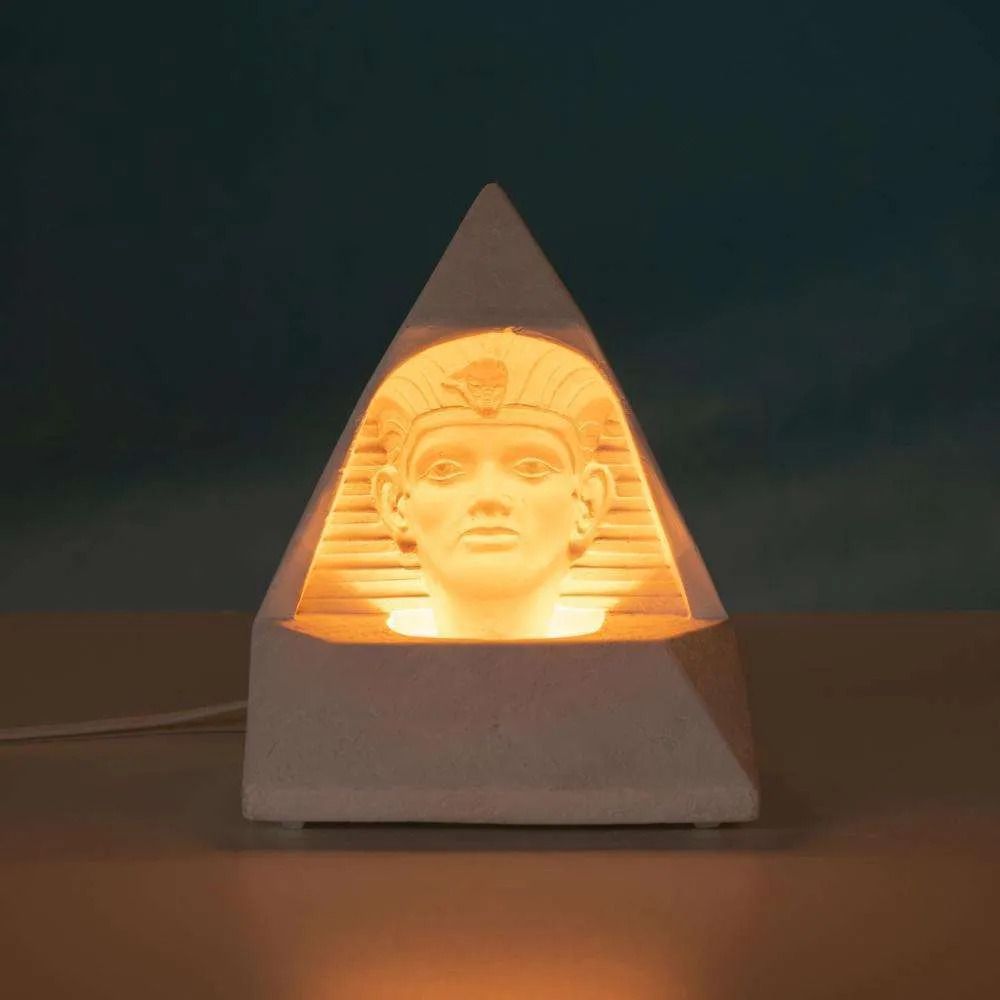 92.0 Egyptian Stone Table Lamp, Vintage Mood Lamp 70s/80s. photo