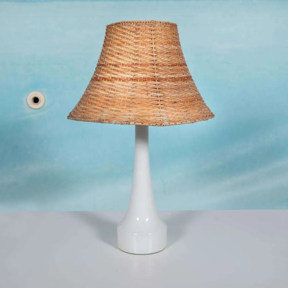 Vintage Glazen Holmegaard Tafellamp, Scandinavische Tafellamp.