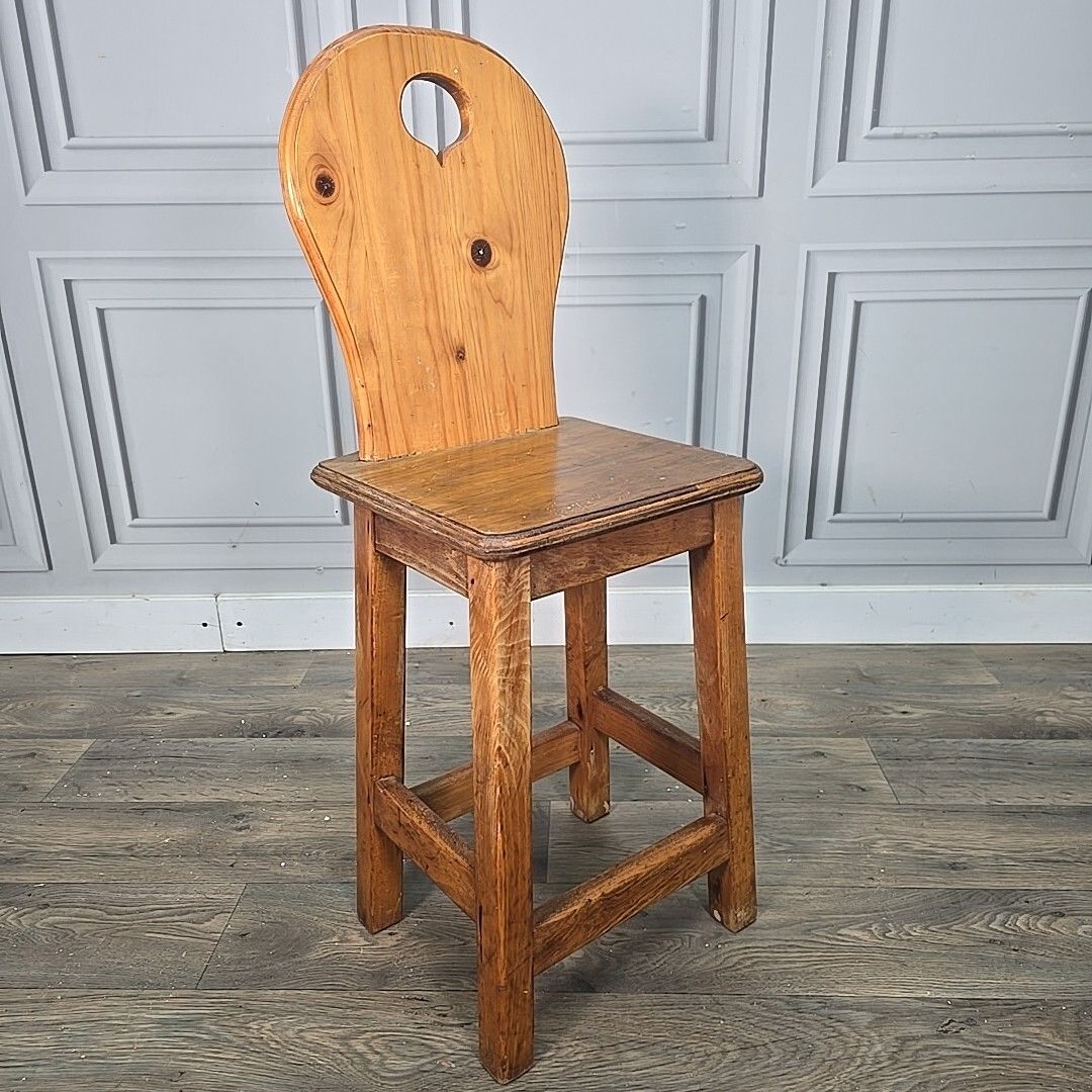 Retro Vintage Stool Chair Handmade Wooden Children's Seat Unusual Homemade photo furniture
