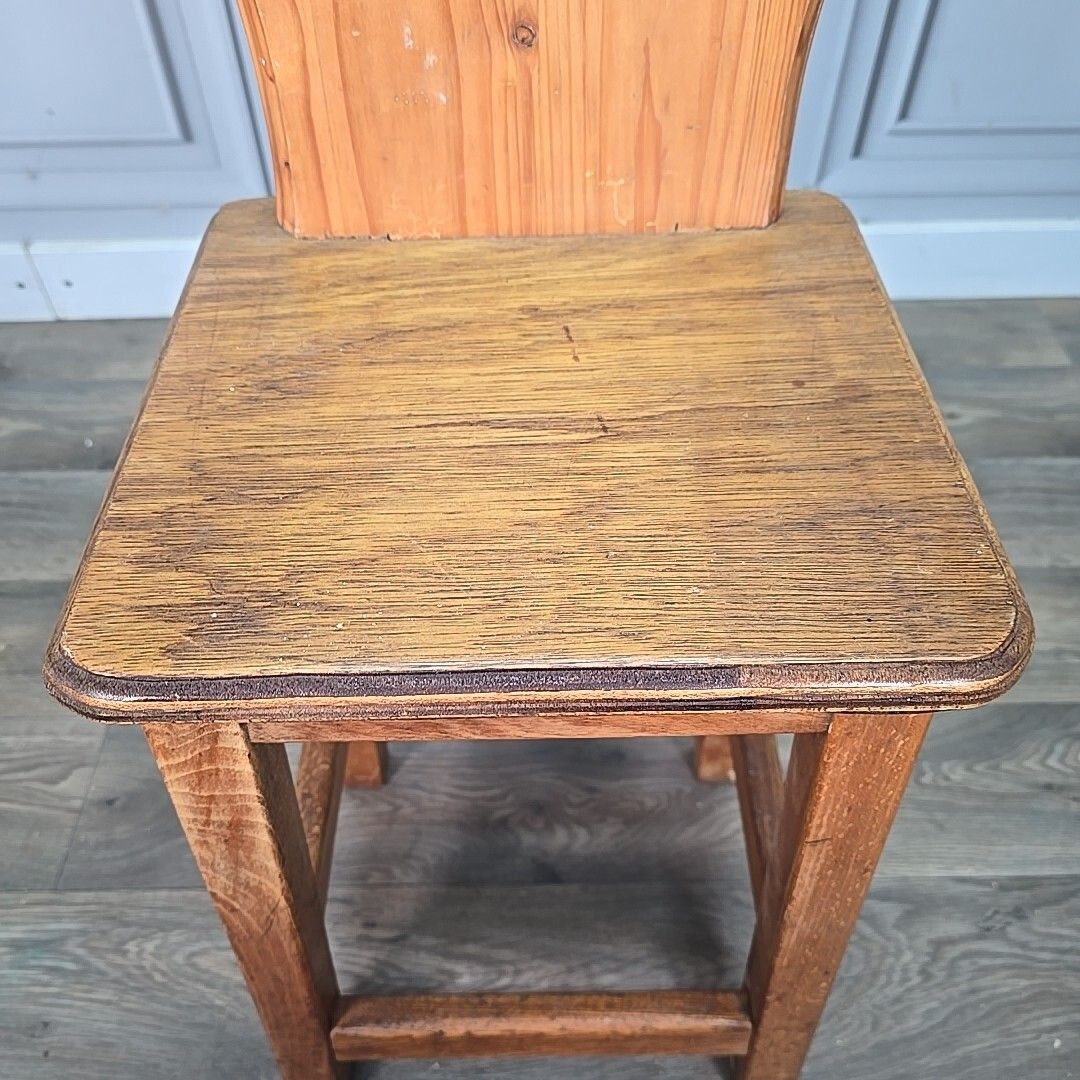 Retro Vintage Stool Chair Handmade Wooden Children's Seat Unusual Homemade photo 60.0