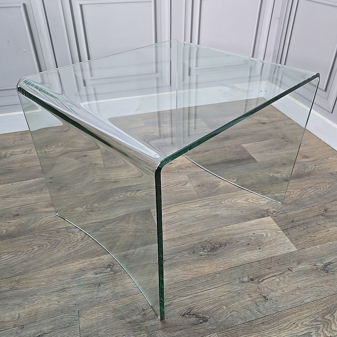 photo vintage Vintage Glass Coffee Table Vintage Italian Mid Century Modern Style Curved
