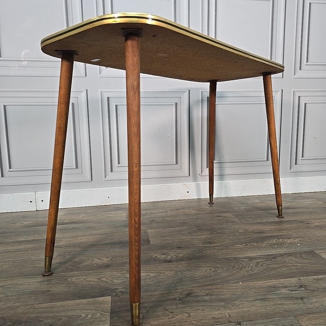 photo for sale Vintage Italian Coffee Table – Mid Century Glass Top Venice Scene Side Console