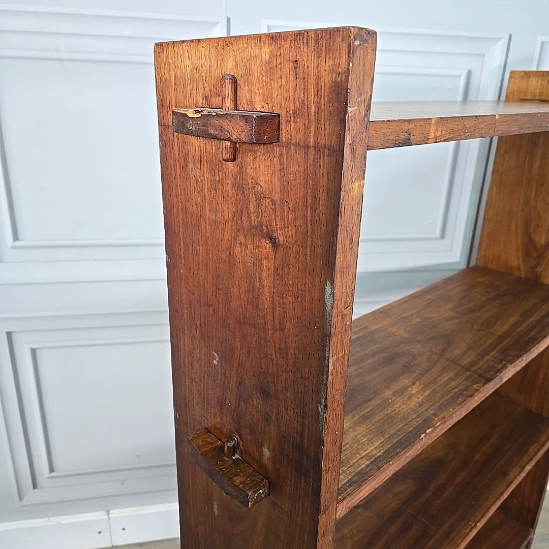 Antique Bookcase Shelf / Shelves Vintage Solid Wooden Arts & Crafts Pegged photo for sale