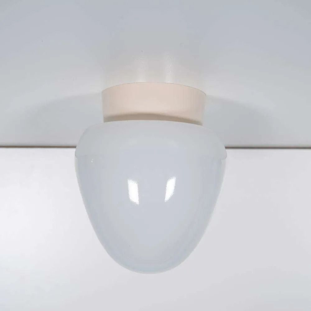 Vintage Opaline Plafondlamp, Jaren 1950, Minimalistisch Ontwerp.