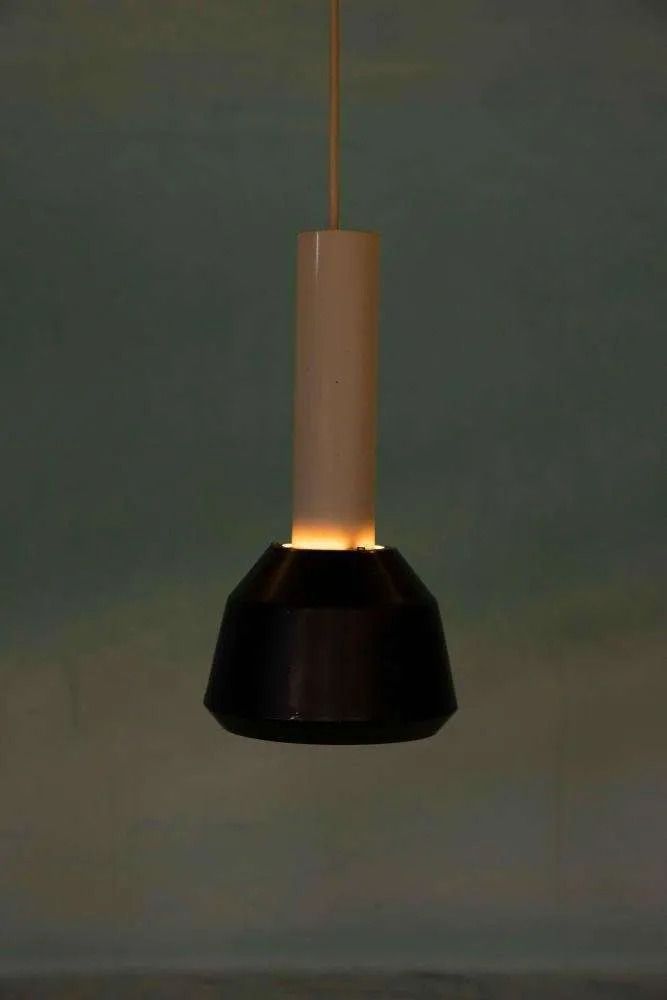 Vintage Design Hanglamp Uit De Jaren 1970, Zwart Wit Retrolamp. photo buy