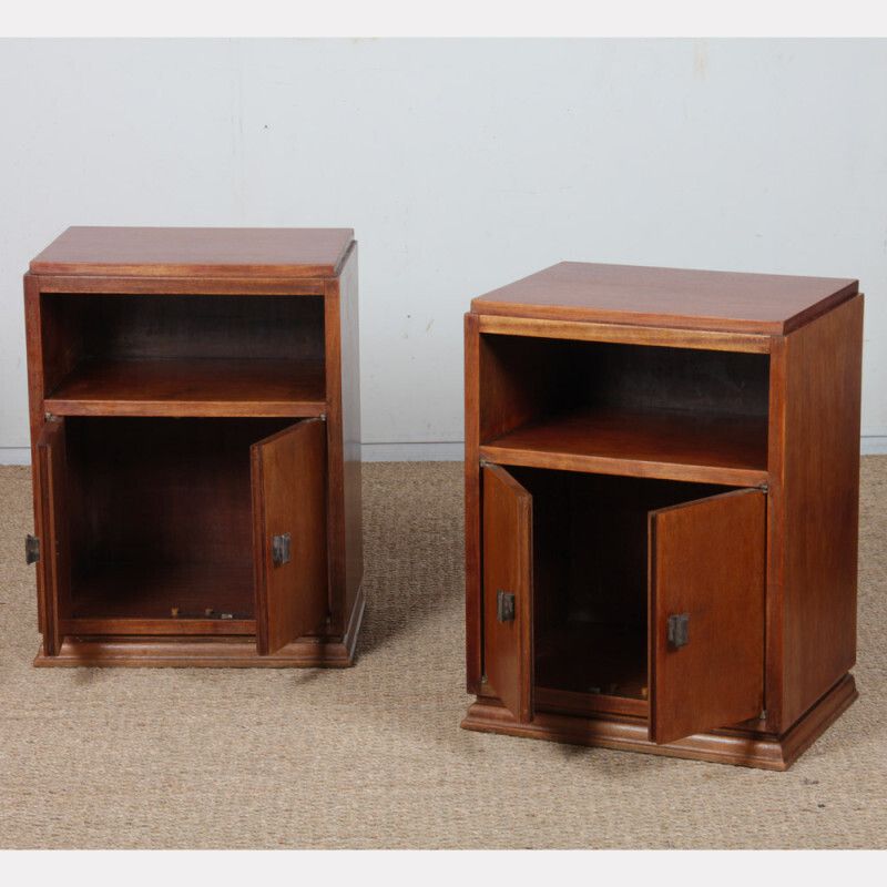 Pair Of Wooden Bedside Tables, French Craftsmanship From The 1940s. photo Furniture