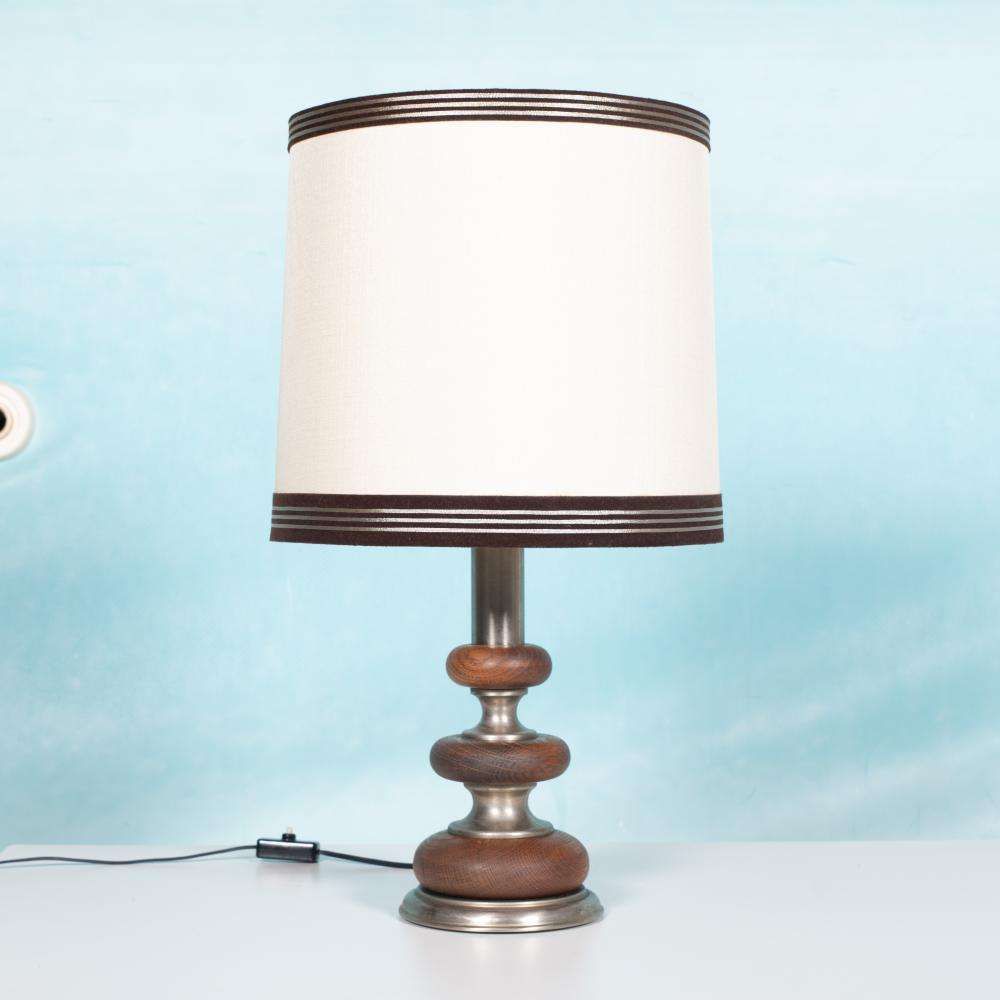 Bohemian Tafellamp Jaren 1960 – Space Age Houten Nachtkastlamp