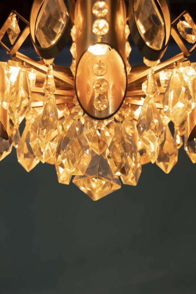 925.0 Midcentury Palwa Crystal Chandelier photo