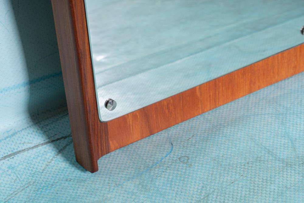 Vintage Design Spiegel Teak, Scandinavische Minimalistische Spiegel photo vinterior