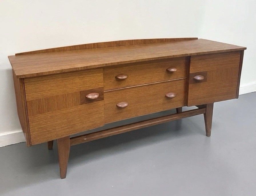 Vintage Stoneleigh Teak Sideboard Mid Century Retro Curved Surface Rare C1960s photo vinterior