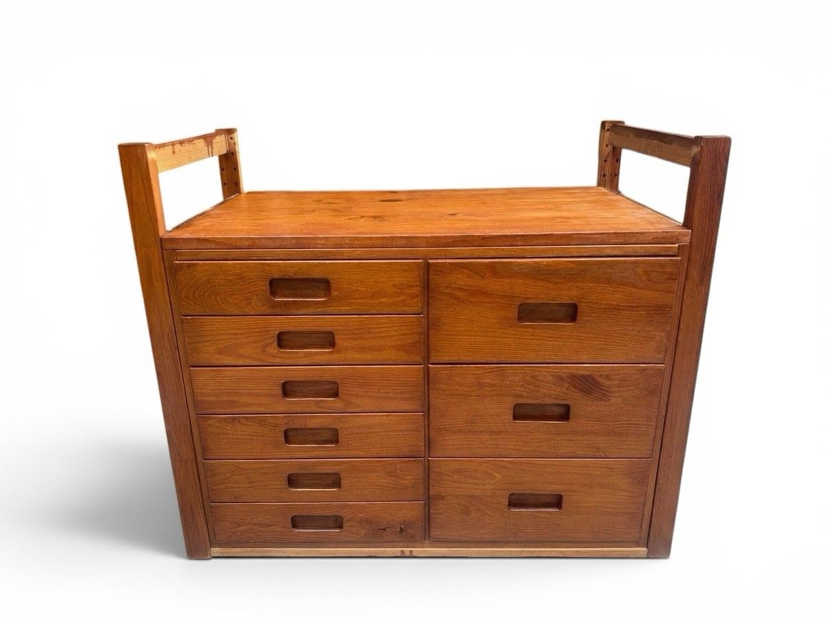 photo for sale Vintage Danish Solid Pine Chest Of Drawers Very Rare Super Quality Mid Century