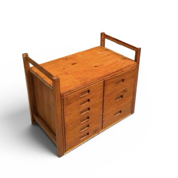 395.0 Vintage Danish Solid Pine Chest Of Drawers Very Rare Super Quality Mid Century photo