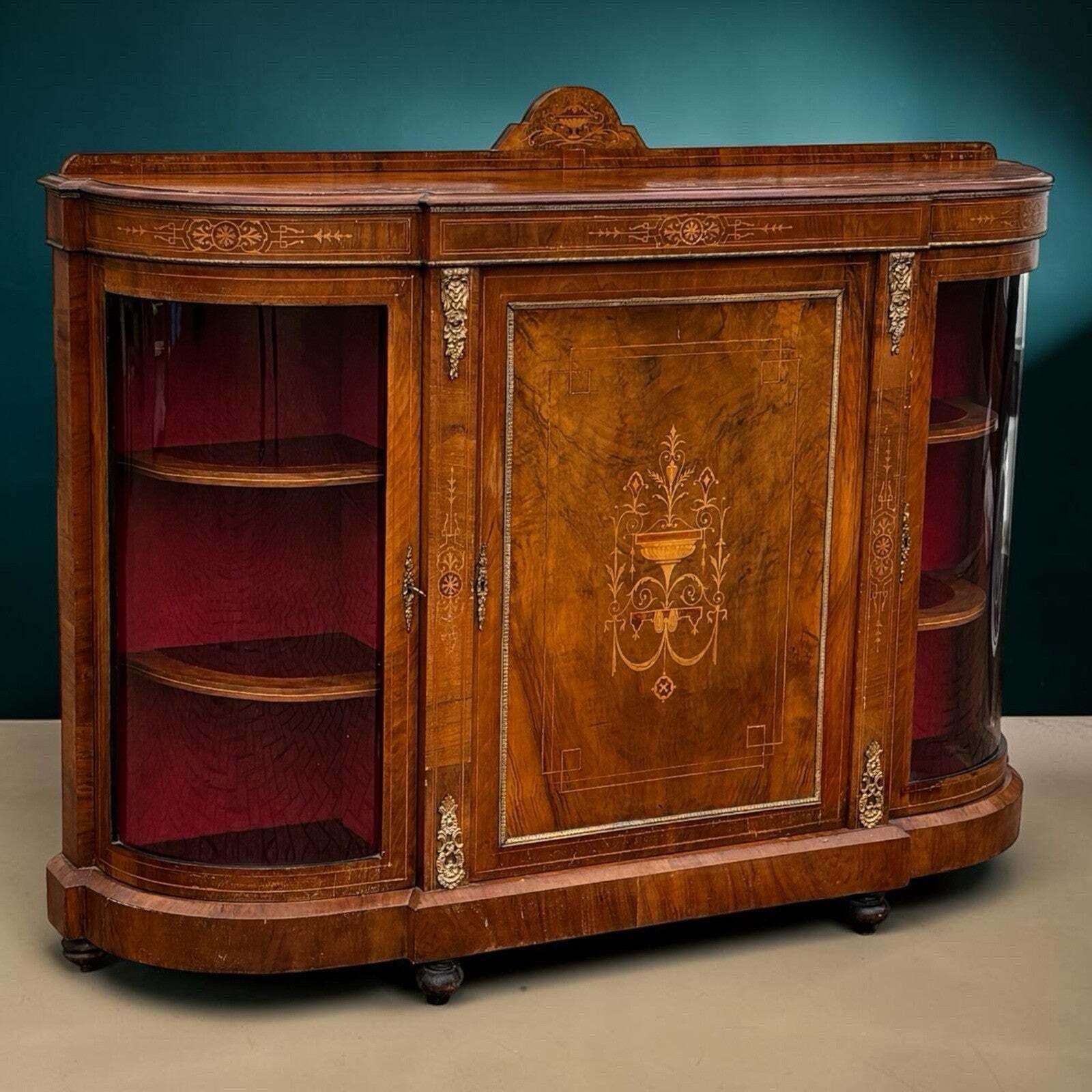 Victorian Burr Walnut Credenza. photo furniture