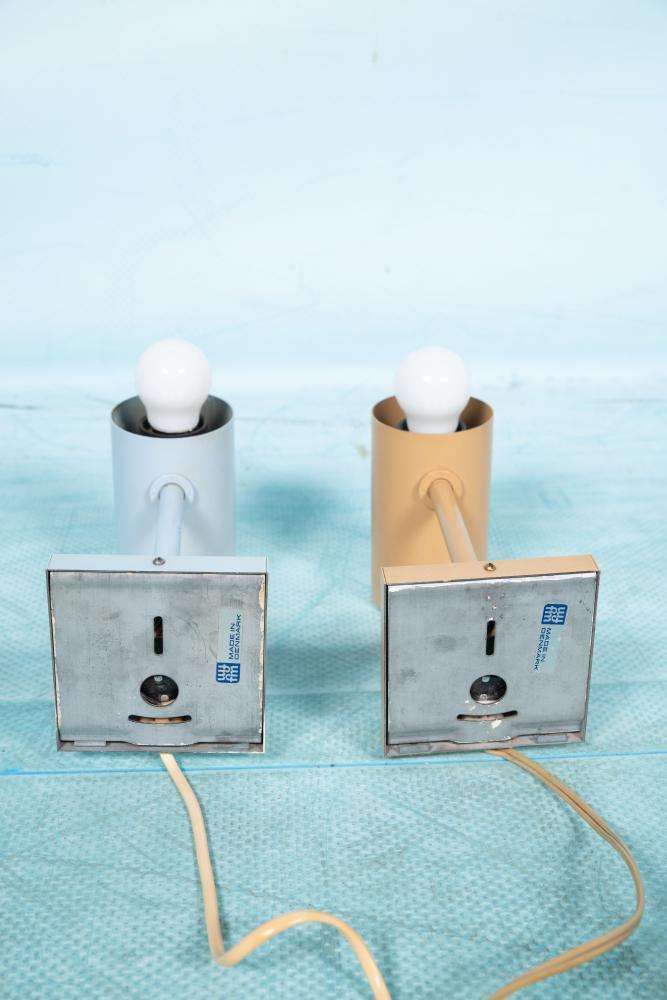 Vintage Set Of Danish Fog&Mørup Wall Lamps Pastel Jo Hammerborg photo Lighting