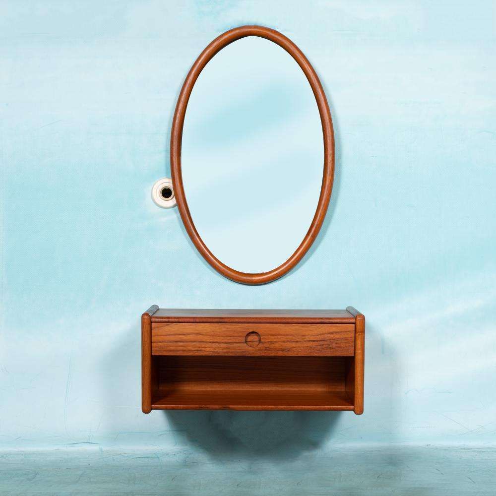Midcentury Teak Wall Set, Minimalist Kai Kristiansen Console