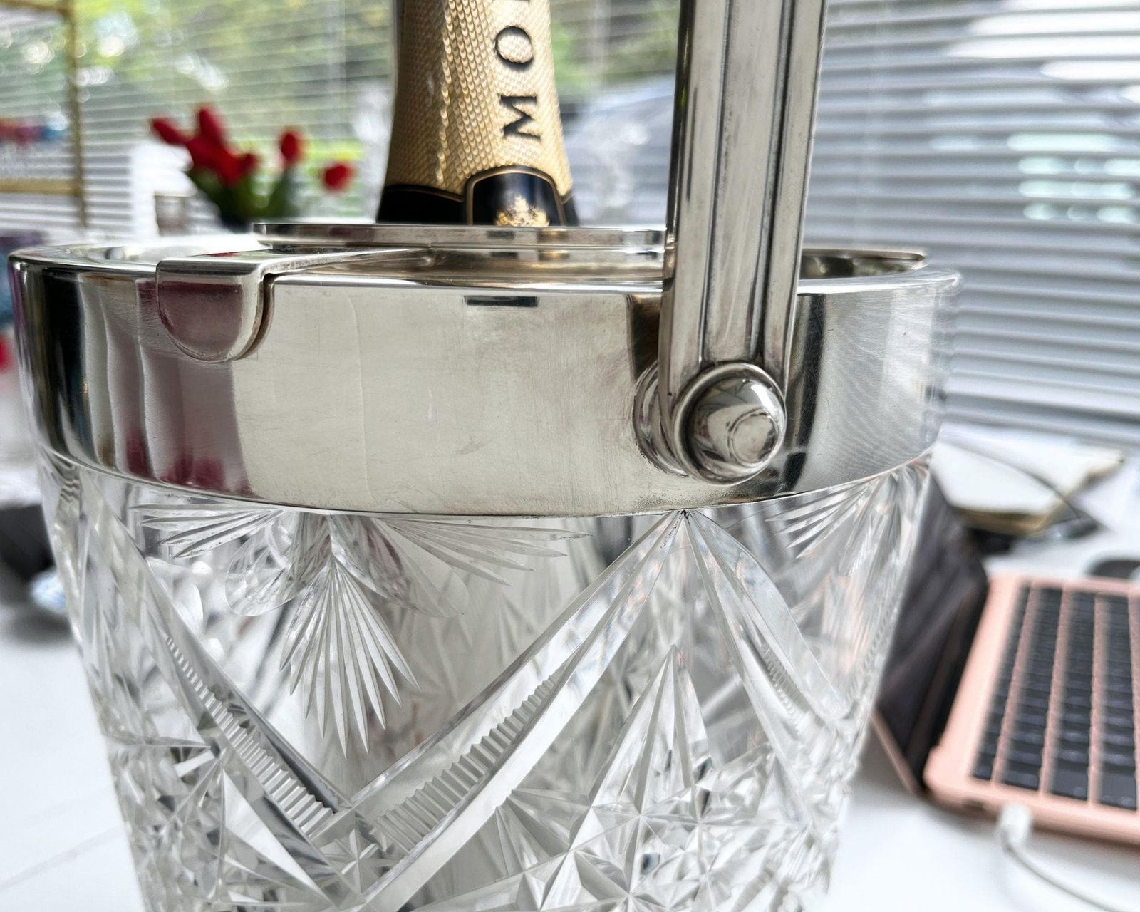 Champagne Bucket | Wine Chiller | With Bottle Insert | Silver Plated Barware photo vinterior