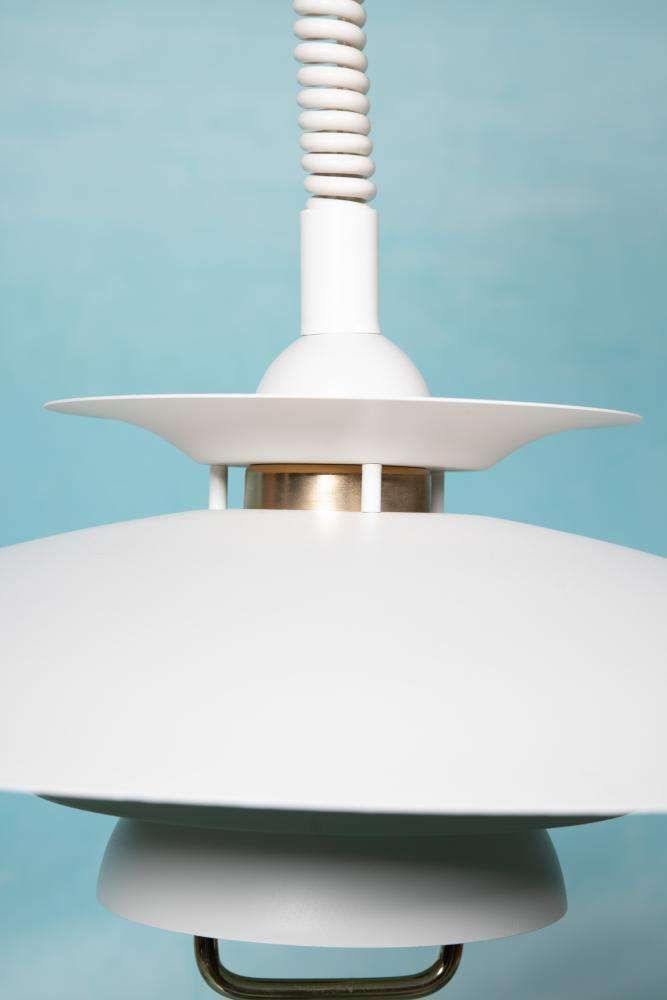 Vintage Scandinavische Schaalvormige Lamp, Minimalistische Mid Century Hanglamp photo for sale