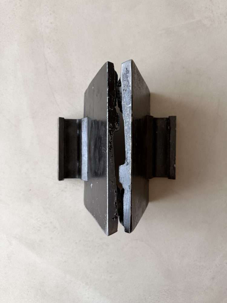 Brutalist Cast Iron Door Knobs 70s Sculptural Design Set photo for sale
