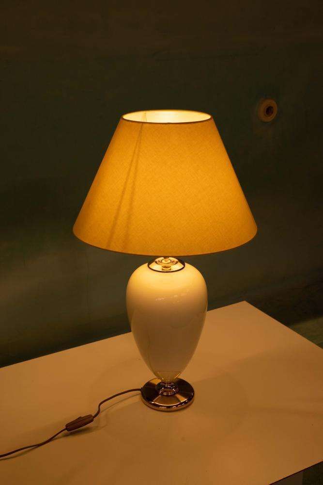 photo buy Bohemian Table Lamp 1970s, Vintage Earthenware & Brass