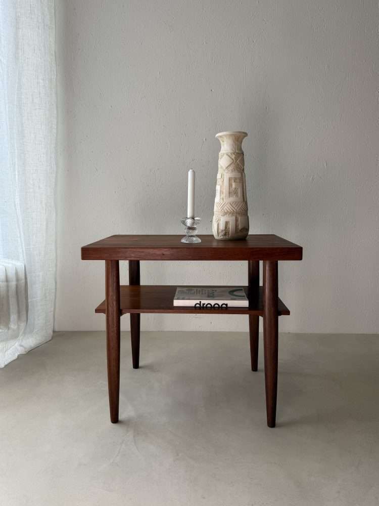 Vintage Teak Opal Tijdschriftentafel Ca. Jaren 1960