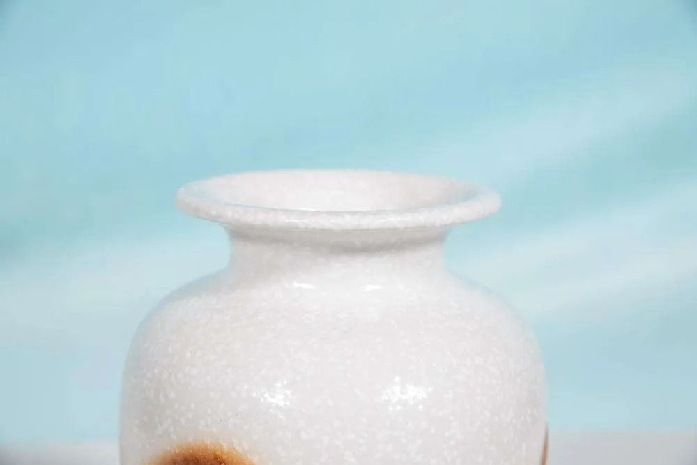 Space Age 70s Vase Fat Lava, Vintage Handmade Vase photo for sale