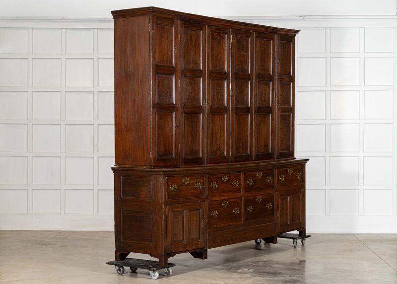 Monumental English Georgian Breakfront Oak Estate Housekeepers Cupboard photo Furniture