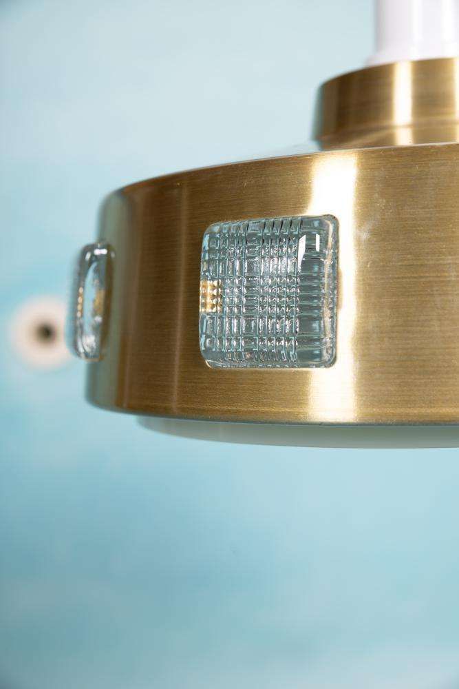 photo for sale Space Age Hanglamp Jaren 60/70, Glas Messing Retro Hanglamp