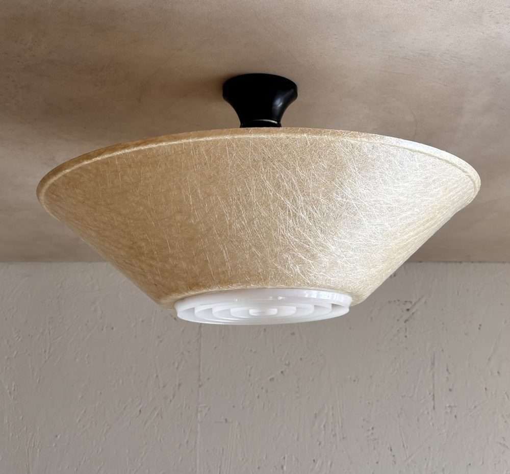 Louis Kalff Philips Ceiling Lamp, 1950s Fiberglass