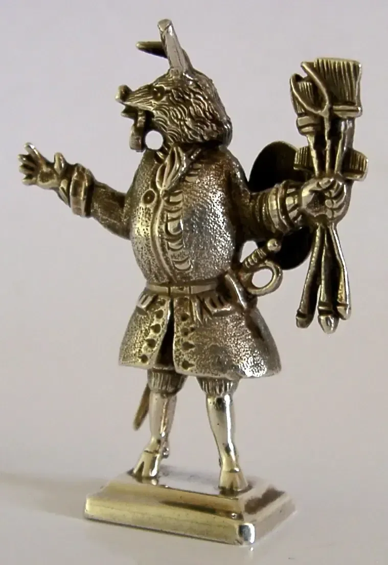Rare 68g English Solid Cast Sterling Silver Trusty Servant Figure 1898 Antique photo furniture