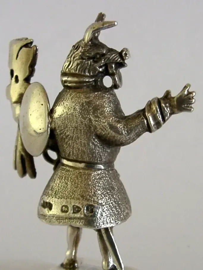 Rare 68g English Solid Cast Sterling Silver Trusty Servant Figure 1898 Antique photo buy