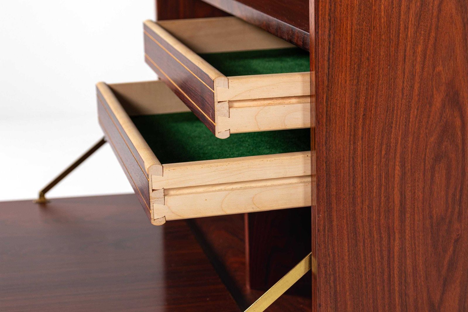 Danish Mid Century Rosewood Bookcase Cabinet With Drop Down Compartment, 1960s photo vintage