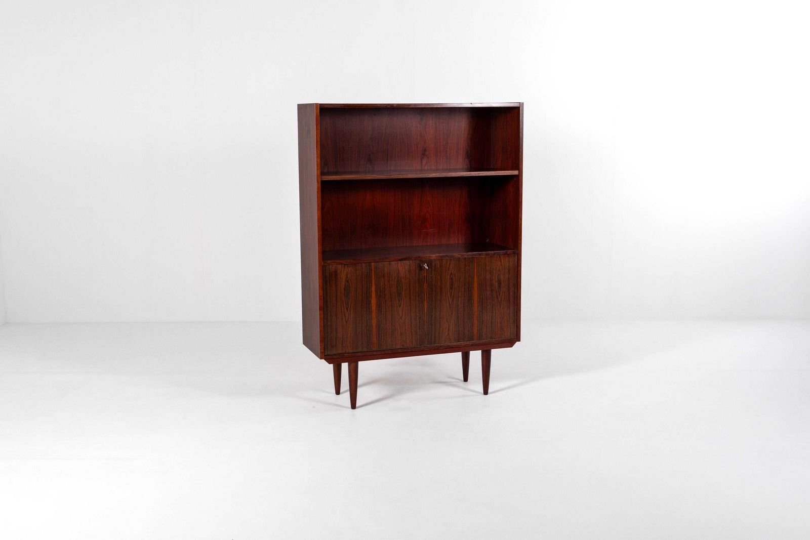 photo furniture Danish Mid Century Rosewood Bookcase Cabinet With Drop Down Compartment, 1960s