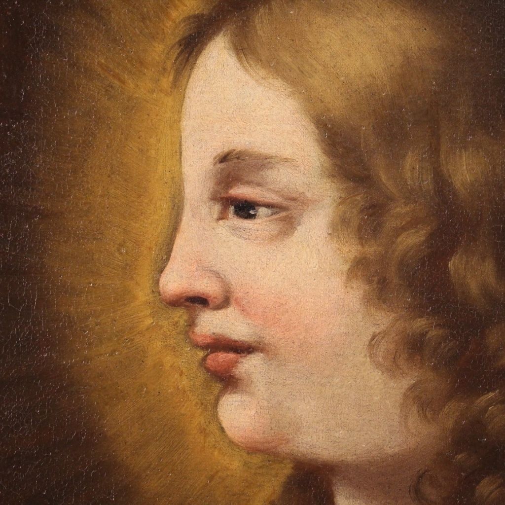 Art Tableau religieux d'époque représentant un saint, XVIIIe siècle photo
