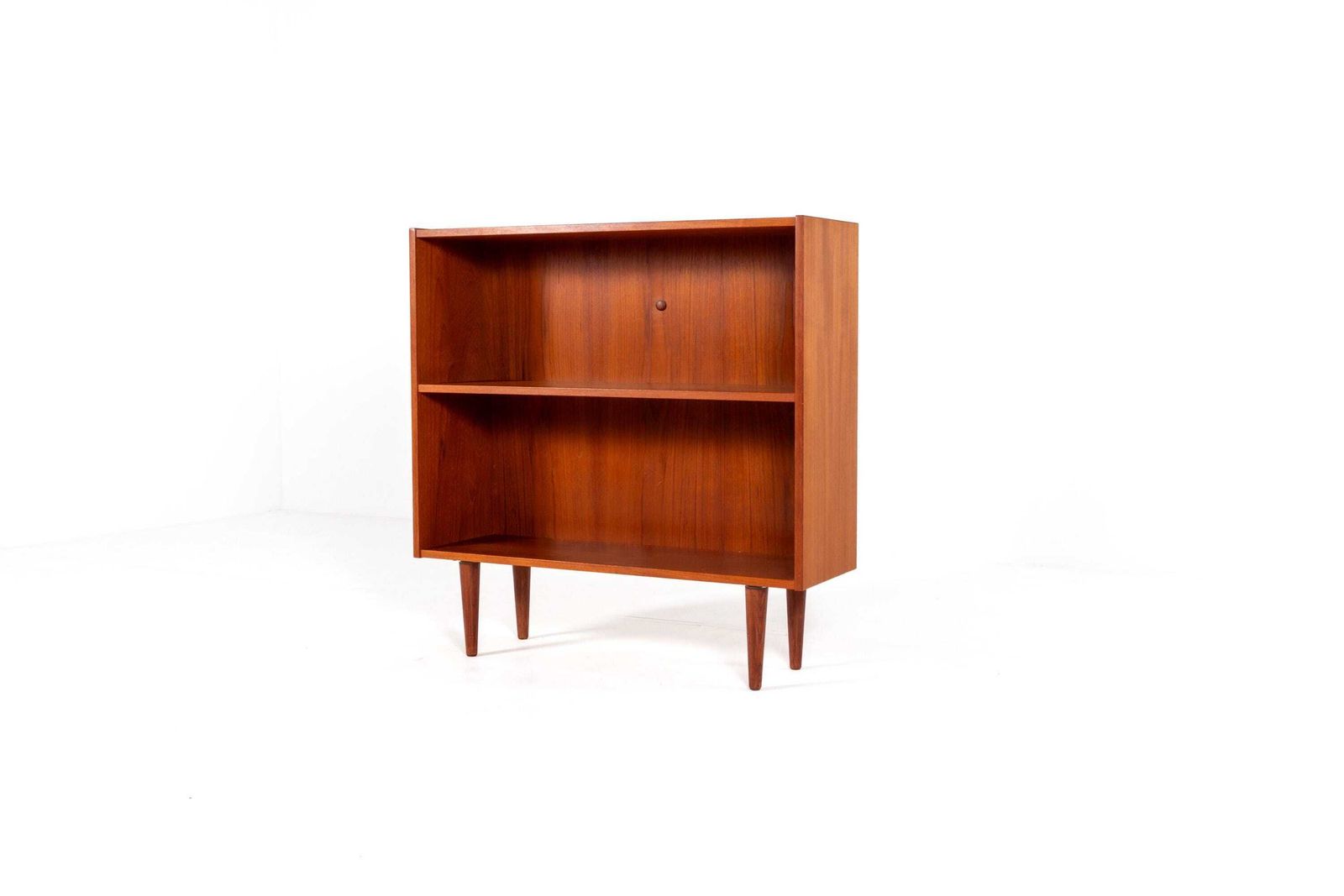 Mid Century Danish Teak Bookcase Cabinet, 1960s Scandinavian Open Shelf Storage photo vinterior