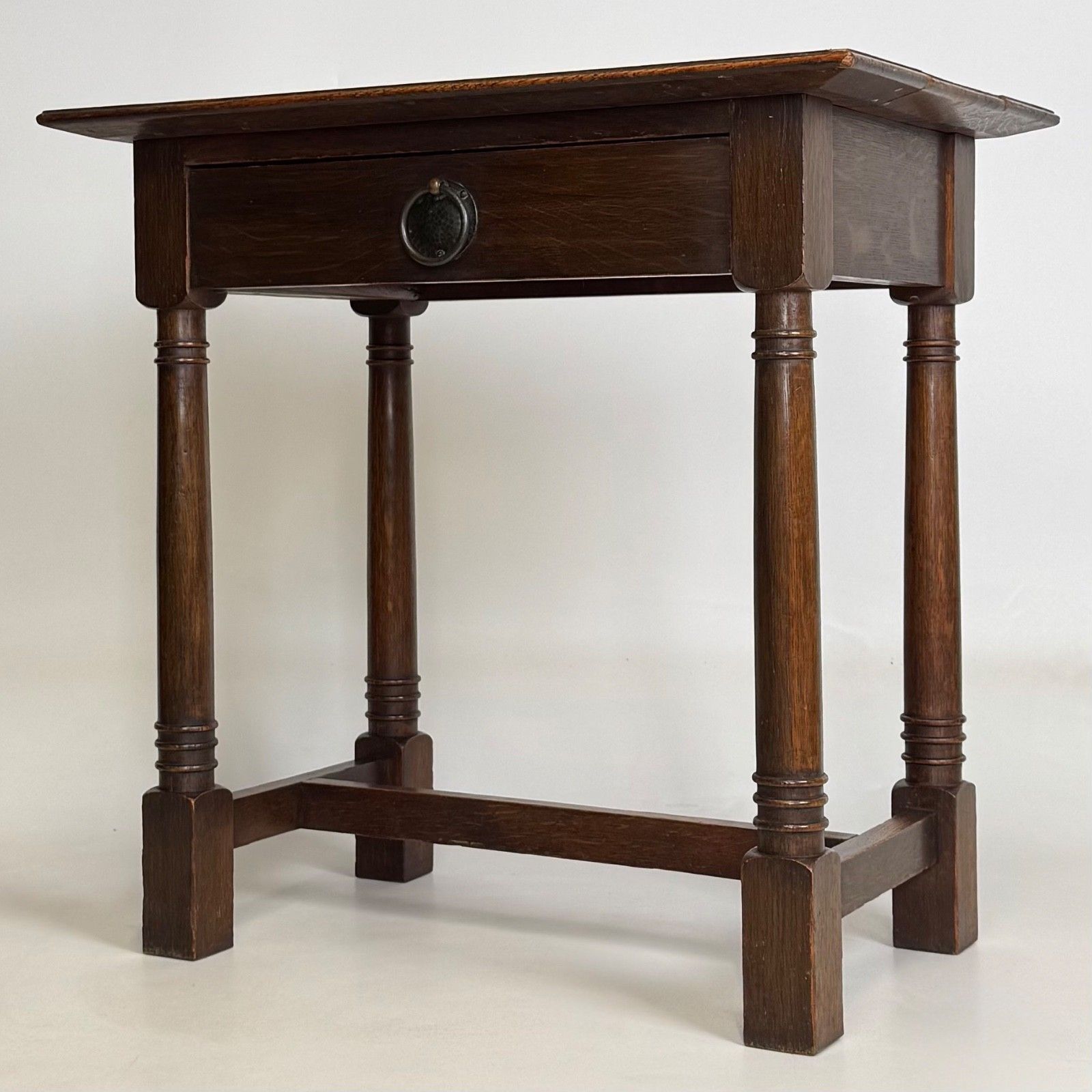 Antique 20th Century Art Nouveau Style Side Table In Oak ( Af 5634 ) photo furniture