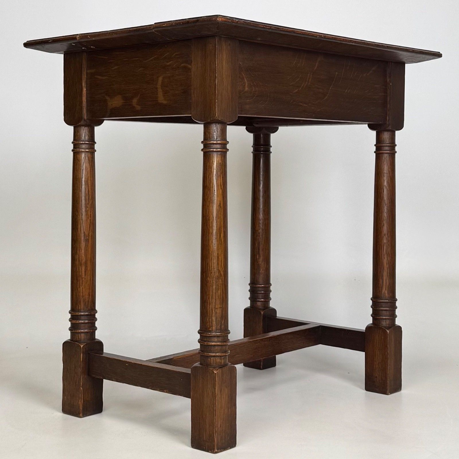 Antique 20th Century Art Nouveau Style Side Table In Oak ( Af 5634 ) photo Furniture