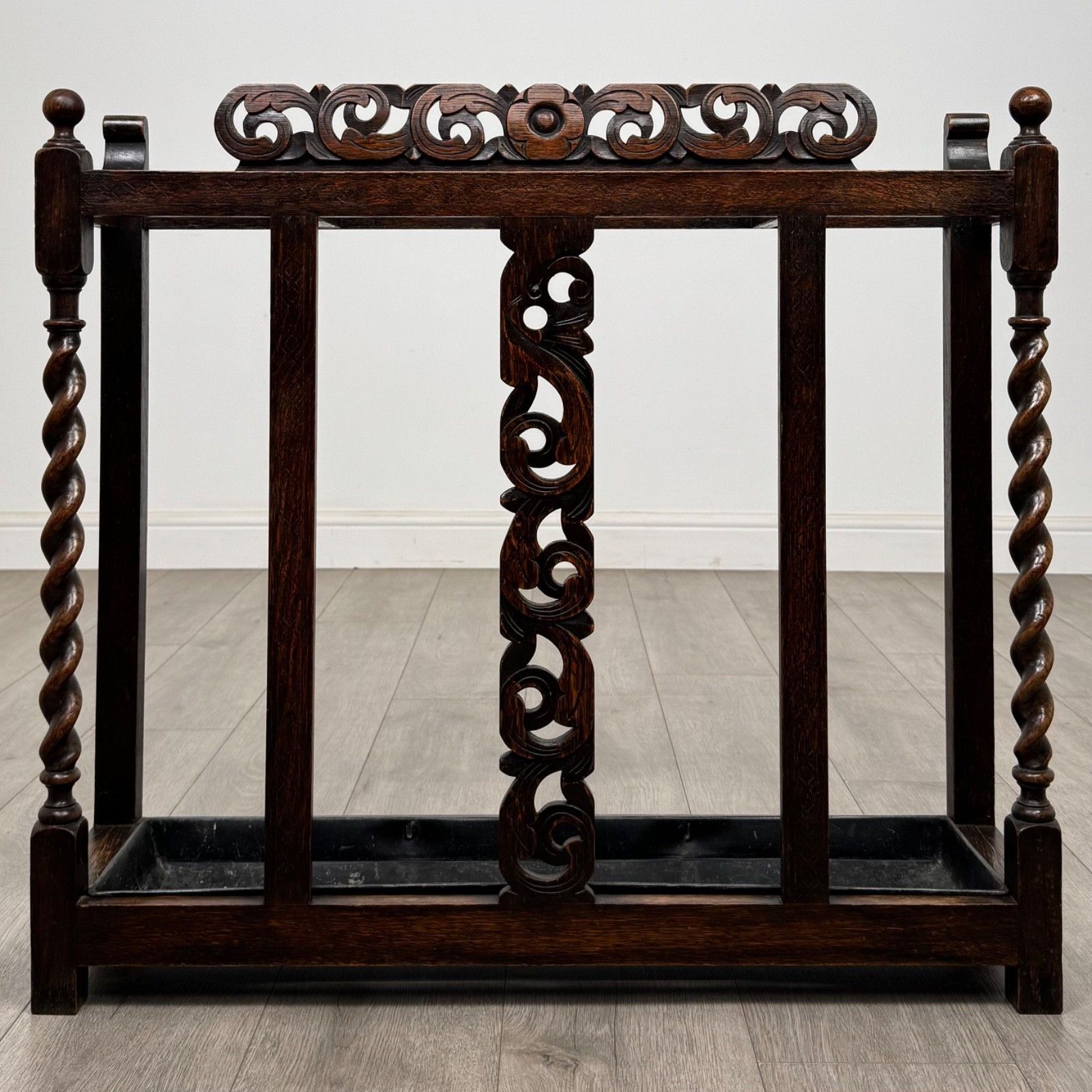 Antique 19th Century Umbrella Stand / Stick Stand In Oak ( Af 5595 )