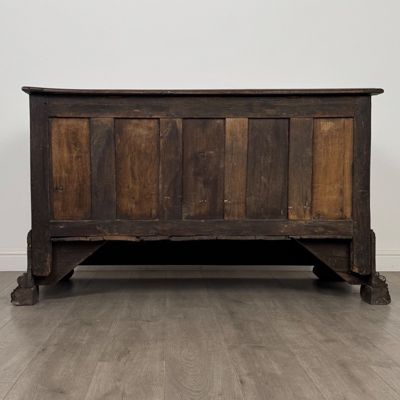 Antique 18th Century Heavily Carved Oak Georgian Coffer ( Af 5613 ) photo 825.0