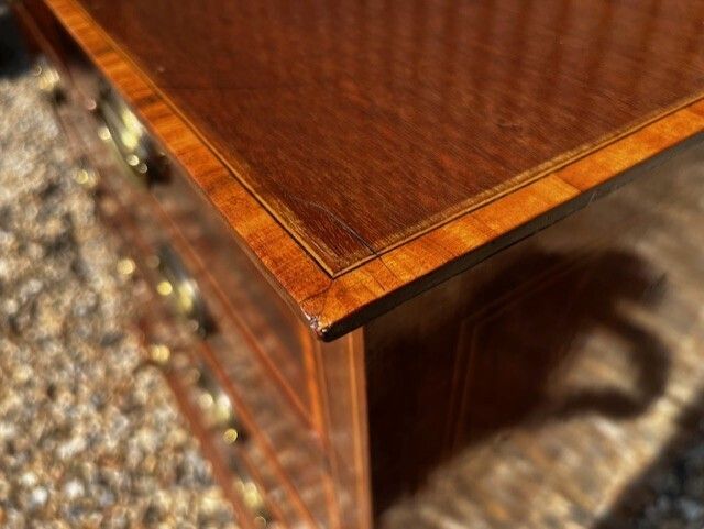 A Fine Quality Sheraton Revival Edwardian Period Mahogany Tall Chest. photo 850.0