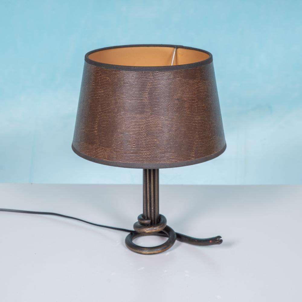 Art Deco Smeedijzeren Slanglamp Jaren 40 Tafellamp Slangenkap photo furniture